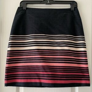 Loft Black Skirt with Pink Accents Size 6P